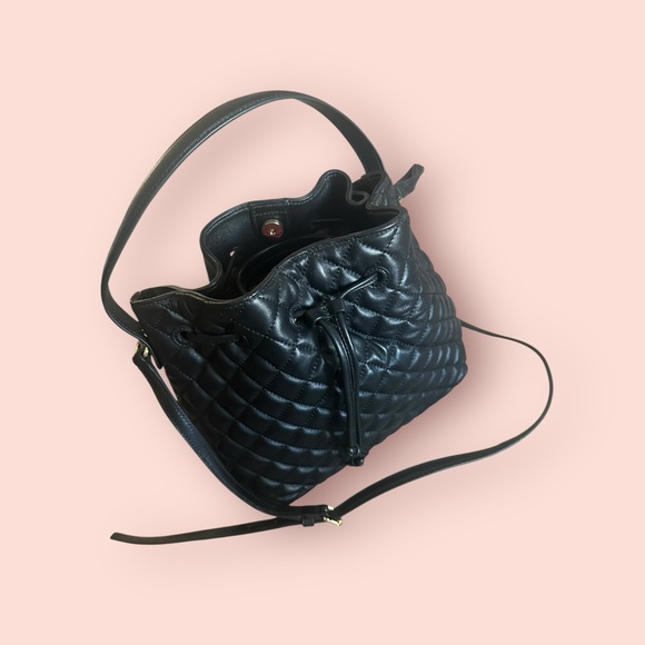 Talbots quilted leather bucket tote purse